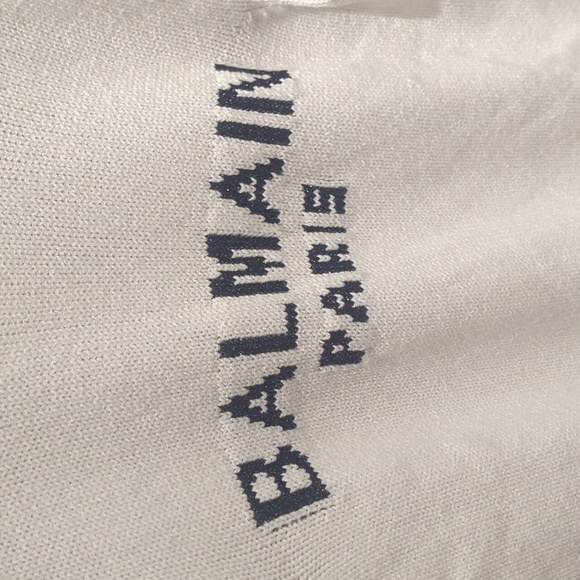 Balmain Men's White Cable Knit Sweater - Size M Like New - Picture 3 of 13